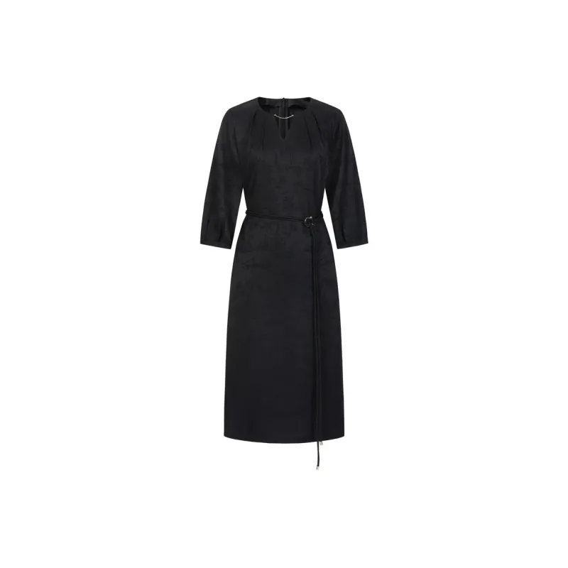 JZ. ANNAKRO Long Sleeved Dress Women's Plain Black-0
