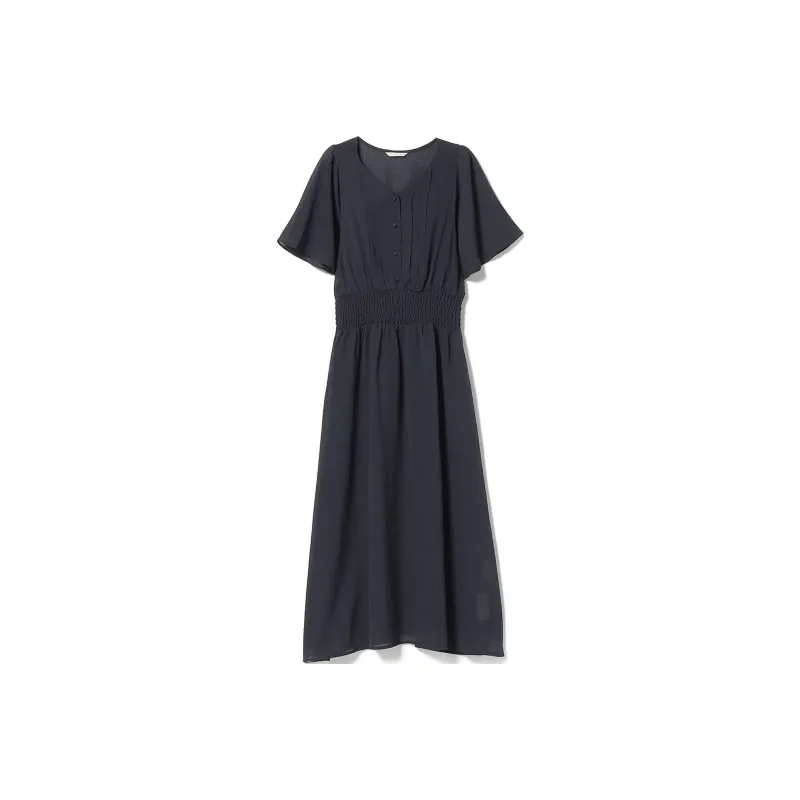 Beams Short Sleeved Dresses Women's Marine Blue-0