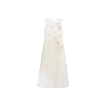 ZIHAN Sleeveless Dress Women's Beige Gold