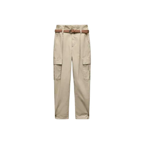 ZARA Cargo cohen pants Women's Light Khaki