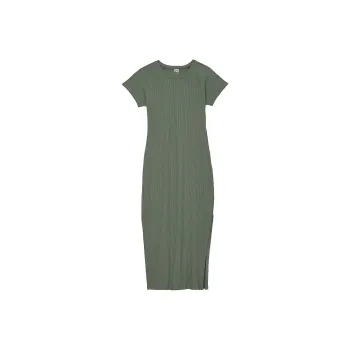 Victoria's Secret PINK CONTOUR RIBBED MIDI DRESS / Forest Pine Short-Sleeved Dresses Women's Forest Pine