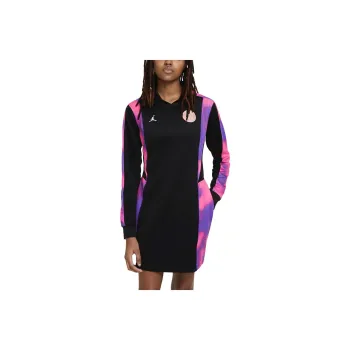 JORDAN Paris Saint Germain Long Sleeved Dresses Women's Black