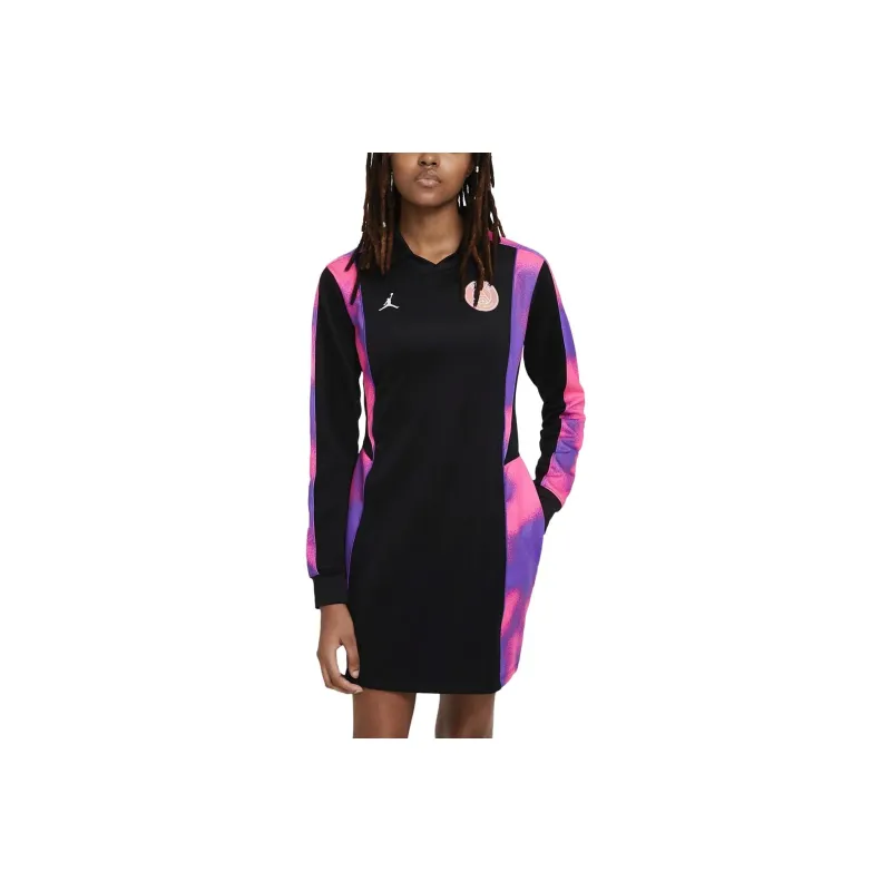 Jordan Paris Saint Germain Long Sleeved Dresses Women's Black-0