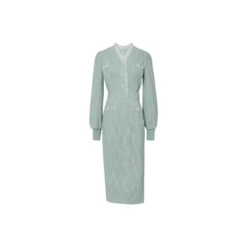 Duffy fashion Long Sleeved Dresses Women's Light Green