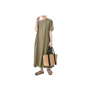 FREAK'S STORE Short Sleeved Dress Women's Beige Black