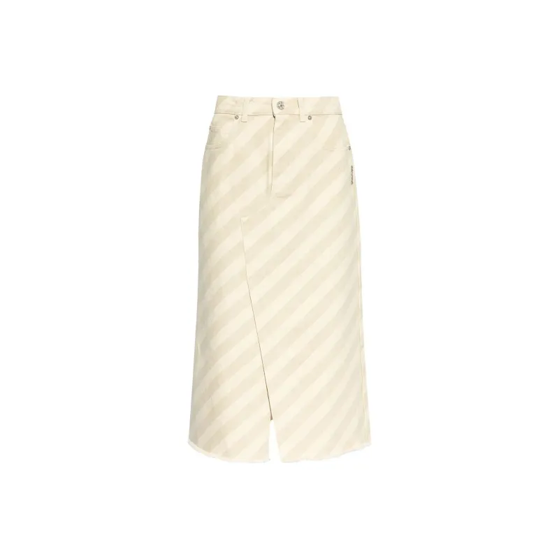 MARNI Striped Denim Skirt-0