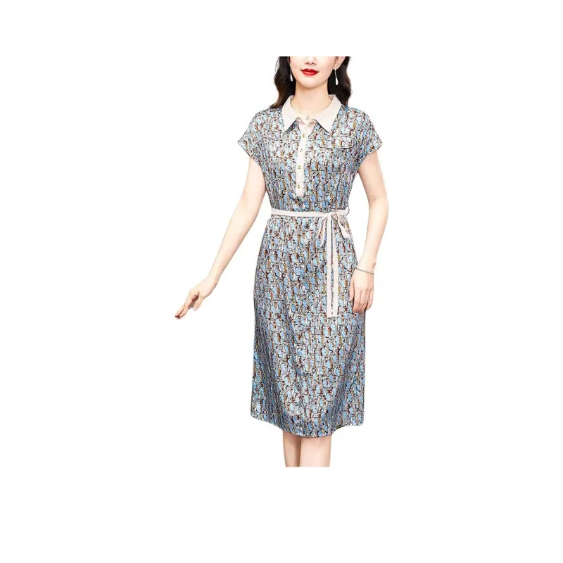 Yi Mengyuan Silk Short Sleeved Dress Women's-3