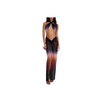 Jaded London Azevedo Knotted Halter Maxi Dress Slip Dress Women's Multi/Multicolor