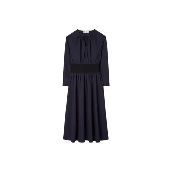 TORY BURCH SS23 Long Sleeved Dress Women's Marine Blue