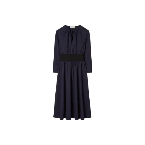 TORY BURCH SS23 Long Sleeved Dress Women's Marine Blue