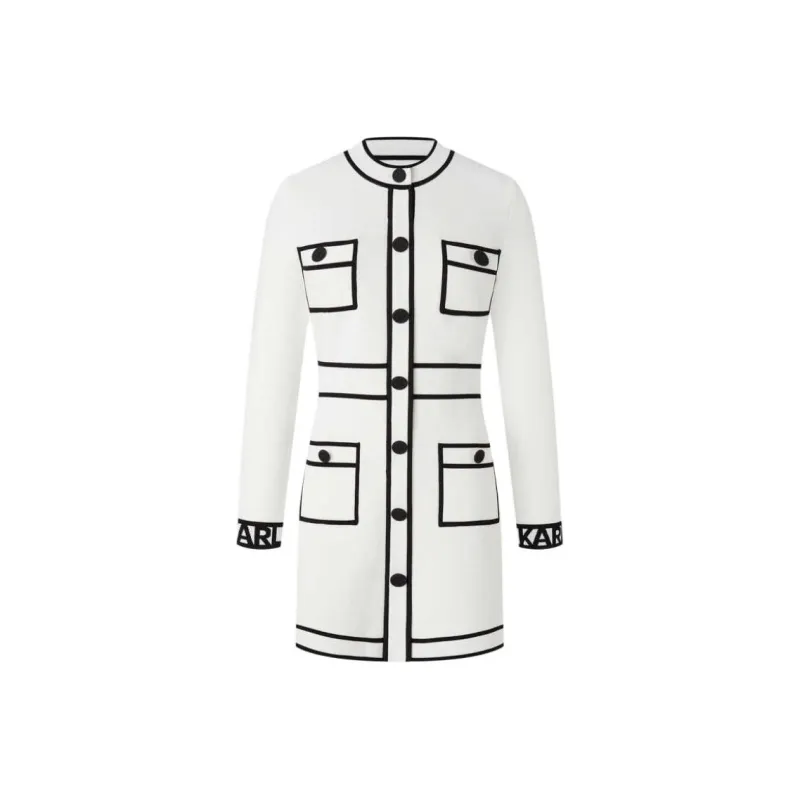 KARL LAGERFELD FW22 Long-Sleeved Dresses Women's White-0