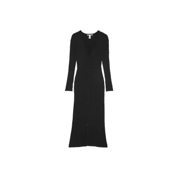 Victoria's Secret Luxe Crème Knit Cardigan Dress / BLACK Long Sleeved Dresses Women's Black