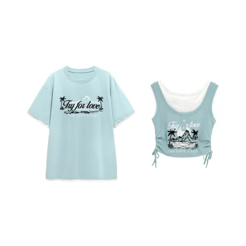 Tryforlove Couple Sets Women's Mint Green Clothing Sets