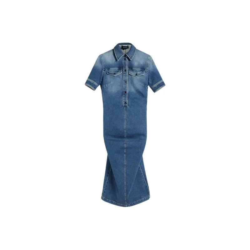 SportMa Garda Collection Garda Denim Dress Short-Sleeved Dresses Women's Blue-0