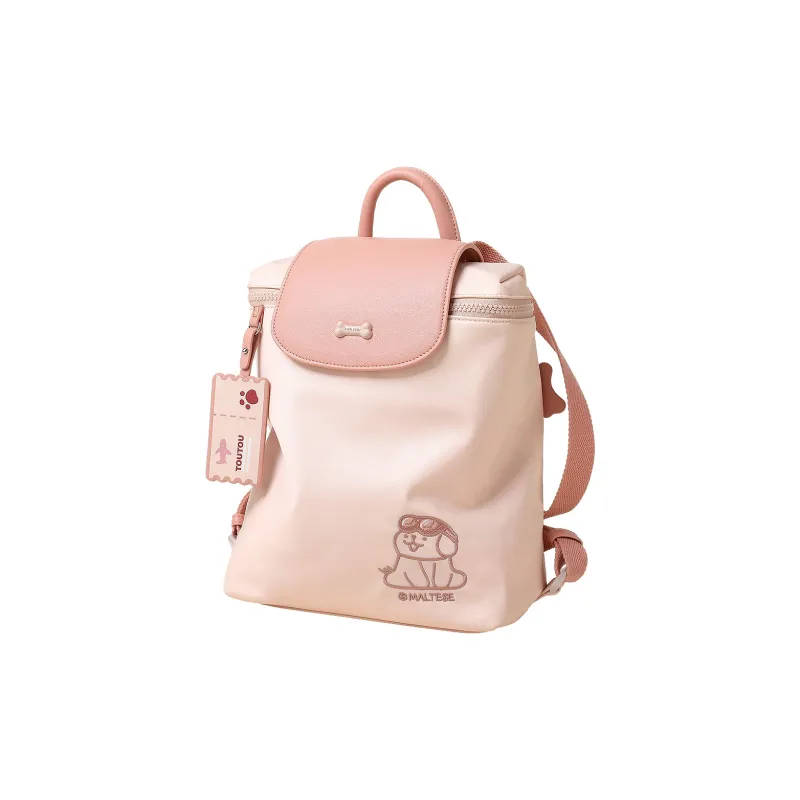 TOUTOU Maltese Collaboration Fabric Backpack Regular Women's Strawberry Pink-4
