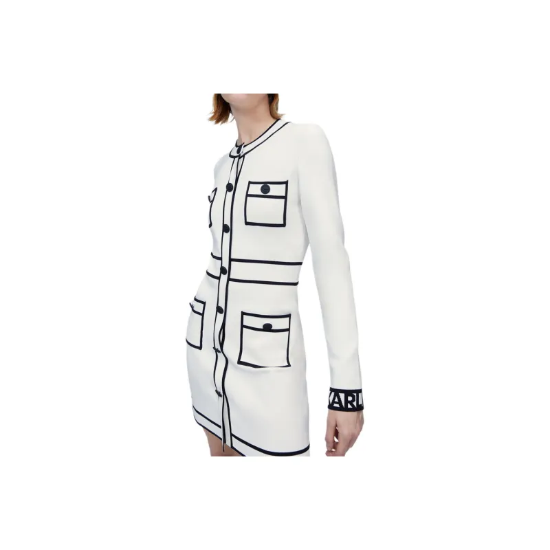 KARL LAGERFELD FW22 Long-Sleeved Dresses Women's White-4