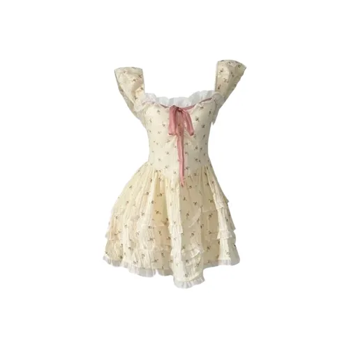 AURORA MUSE Short Sleeved Dress Women's Apricot