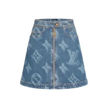 LOUIS VUITTON New Quarterly Products Of LV Denim Short Skirts Women's Blue