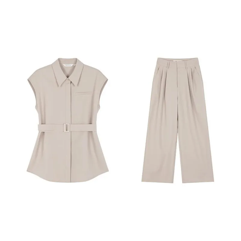 Mo Han Yi Mei Casual Suit Women's Light Khaki-0