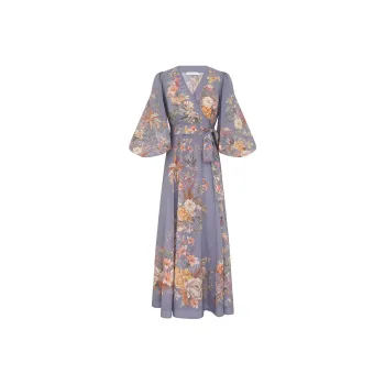 Zimmermann Tallow Wrap Midi Dress