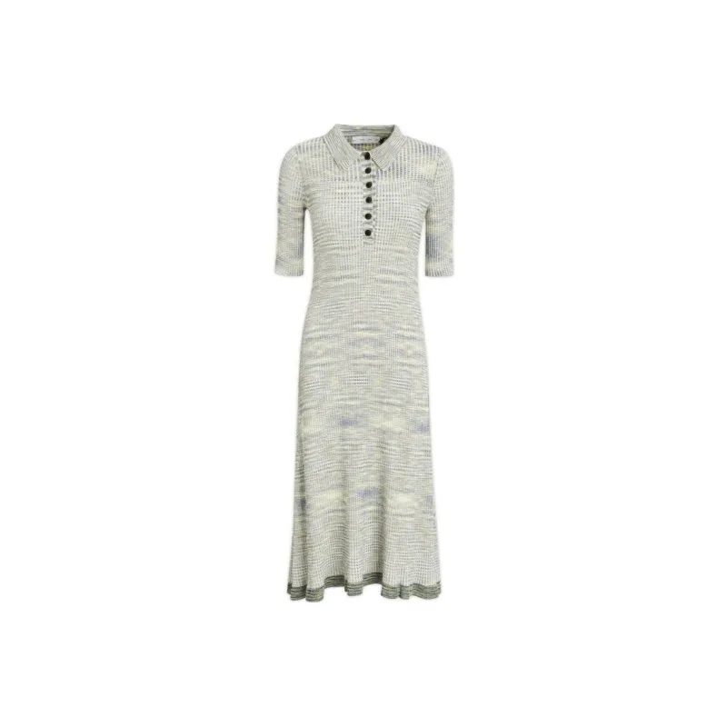 PROENZA SCHOULER Space Dye Ribbed knit Polo Dress-0