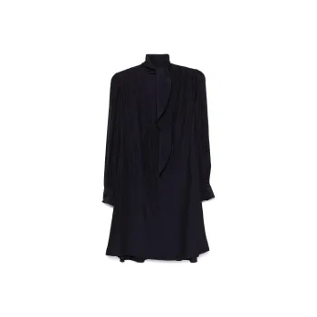 Lanvin Keyhole Neck Draped Mini Dress