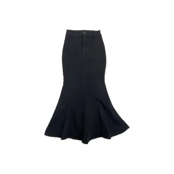Wen Shan Denim Long Skirt Women's Black
