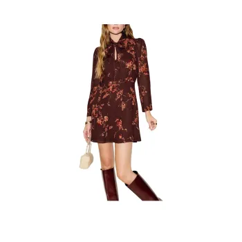 REFORMATION Petites Sunna Dress Long-Sleeved Dresses Women's Brown