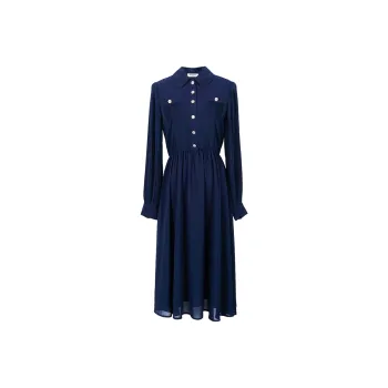 MISSSHINE Long-Sleeved Dresses Women's Navy Blue