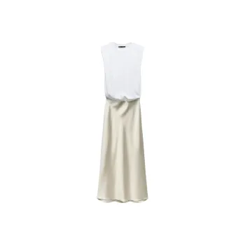 ZARA Sleeveless Dress Women's Champagne