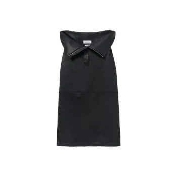 Alexander McQueen Fold Over Waist Leather Skirt
