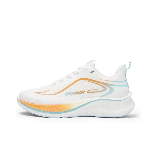 WARRIOR Running Shoes Men Low Top White Orange Blue