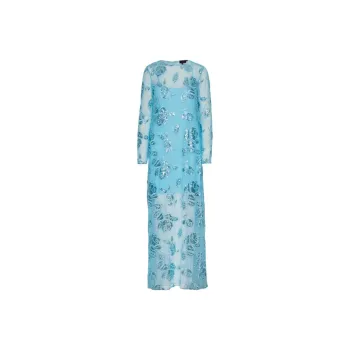 Rotate Floral embroidery Maxi Dress