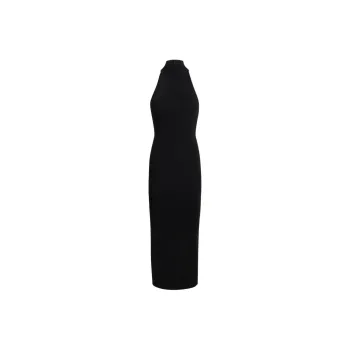 KHAITE Suzanne Halter Neck Midi Dress