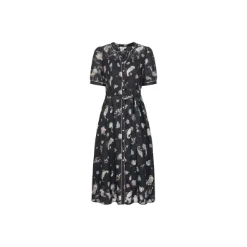JZ. ANNAKRO Short Sleeved Dress Women's Floral Black