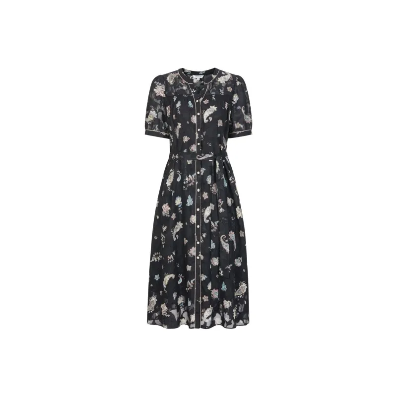 JZ. ANNAKRO Short Sleeved Dress Women's Floral Black-0