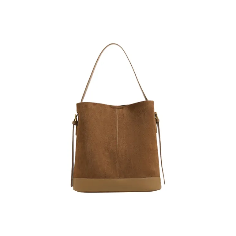 Yalu Polyester Bucket Bag, Shoulder Bag Women's Tea Umber/Honey Brown-4