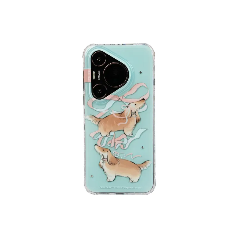 CARECASE TPU Material Original Design Bowknot Puppy Diamond Phone Case Compatibility With Huawei Pura 70/Pro+/Ultra-1
