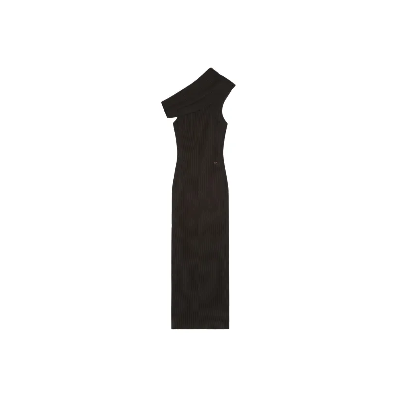 COURREGES Twist Rib Knit Long Dress-0