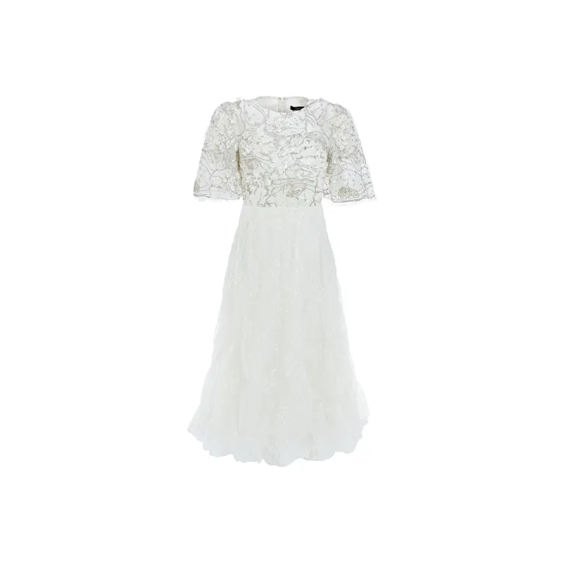 Marie Elie Long-Sleeved Dresses Women's White-0