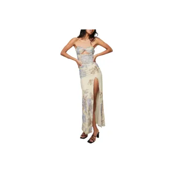 PRINCESS POLLY KYANNE HIGH SPLIT MAXI DRESS Sleeveless Dress Women's CREAM/Cream