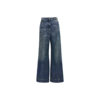 ETRO Logo Embroidered Wide Leg Jeans