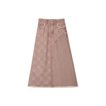 MISHOW Denim Long Skirt Women's Pink