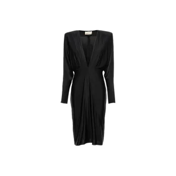Alexandre Vauthier V Neck Jersey Dress