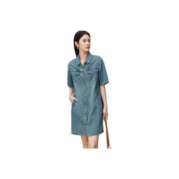 SENTUBILA Short Sleeved Dresses Women's Morocco Blue