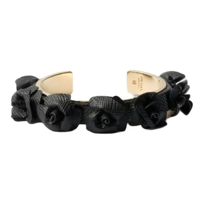 PRADA Leather Bracelets Unisex Black-0