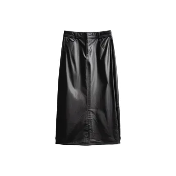 Mapping Leather Long Skirts Women's
