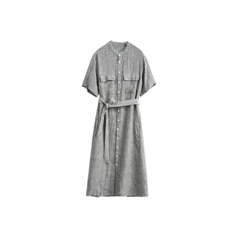 Mapping Short Sleeved Dresses Women's Gray-0