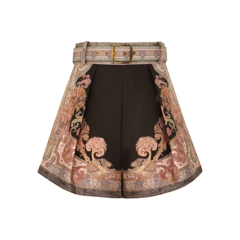 Zimmermann Illustration Tuck Shorts-0