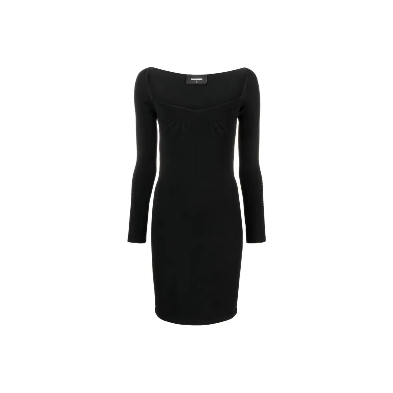 DSQUARED 2 Long Sleeved Sweetheart Neck Mini Dress-0